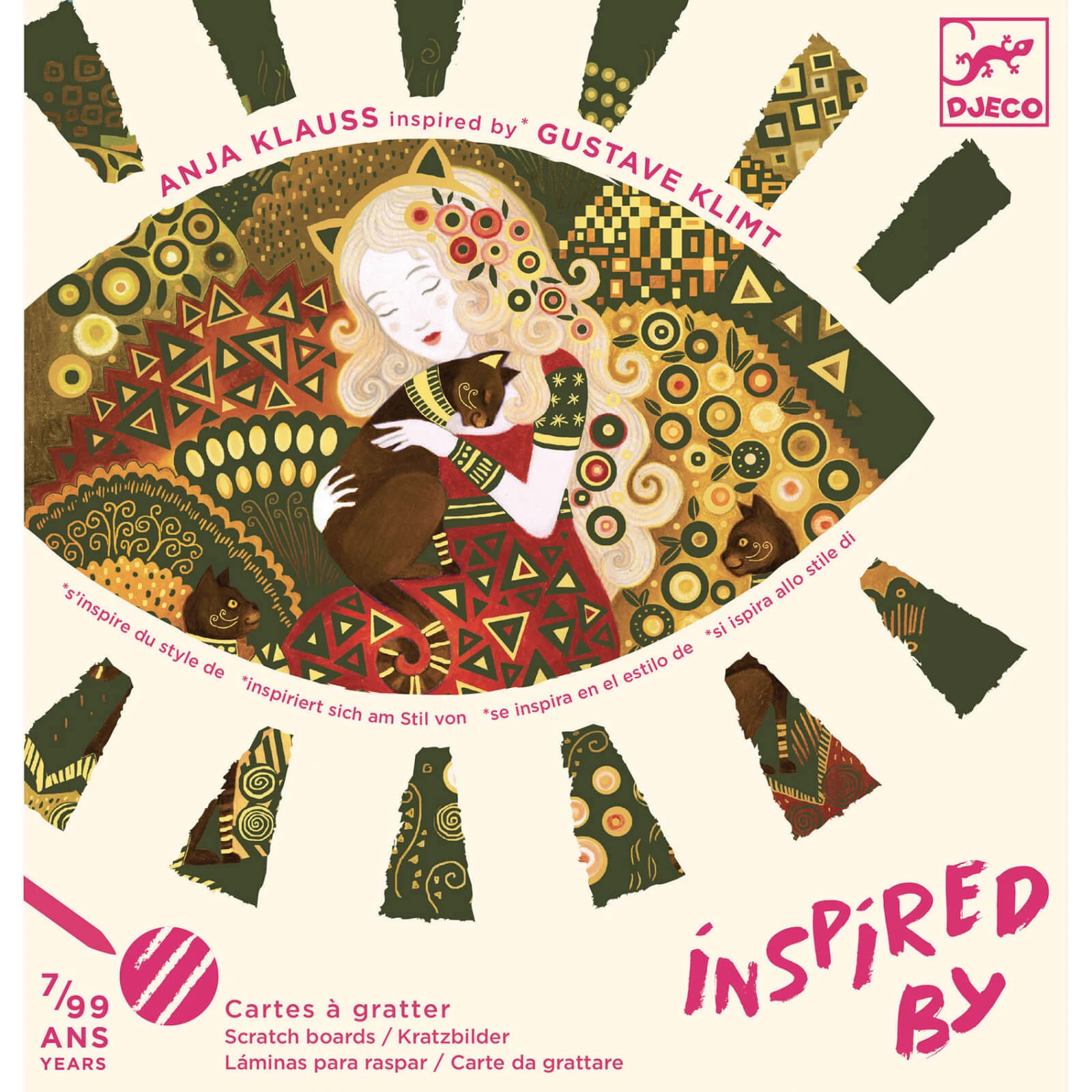 Inspiriert von Gustave Klimt, razuit Zeite aurite, Djeco