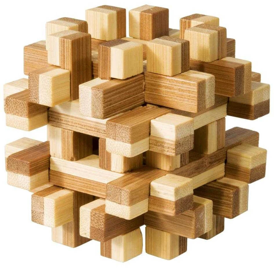 Logic game IQ wooden bamboo bamboo Magic blocks 3d puzzle