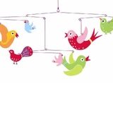 Décorations mobiles pour chambre d'enfant avec oiseaux Djeco