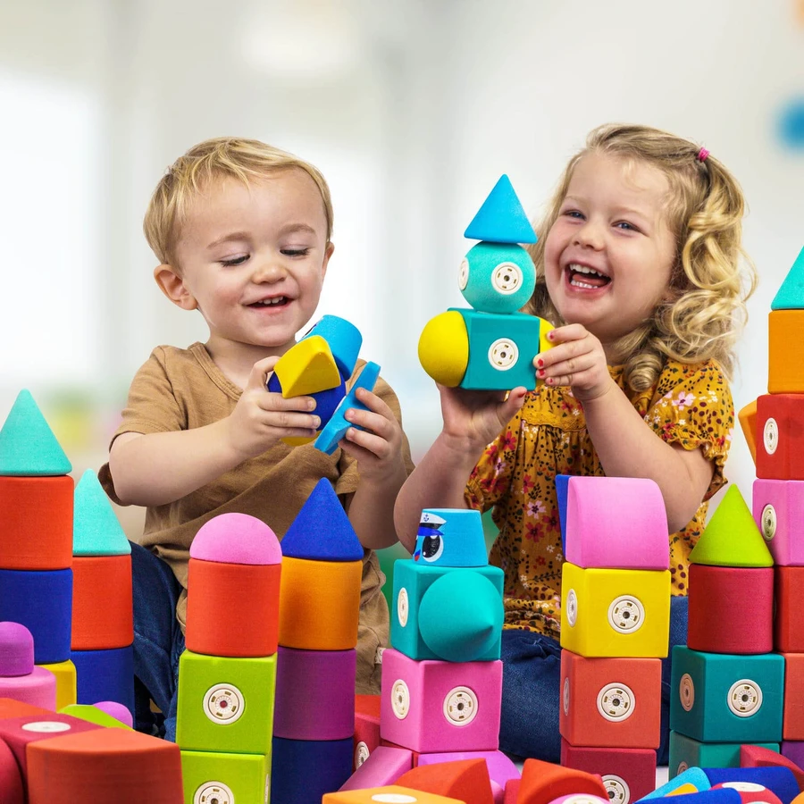 Jeu de cubes en mousse Blockaroo avec aimant, bateau 10 pièces