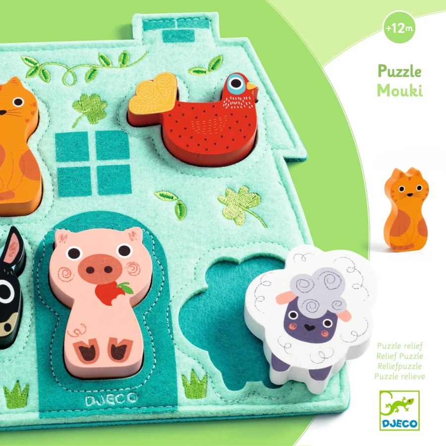 Puzzle in legno con base in feltro, Djeco