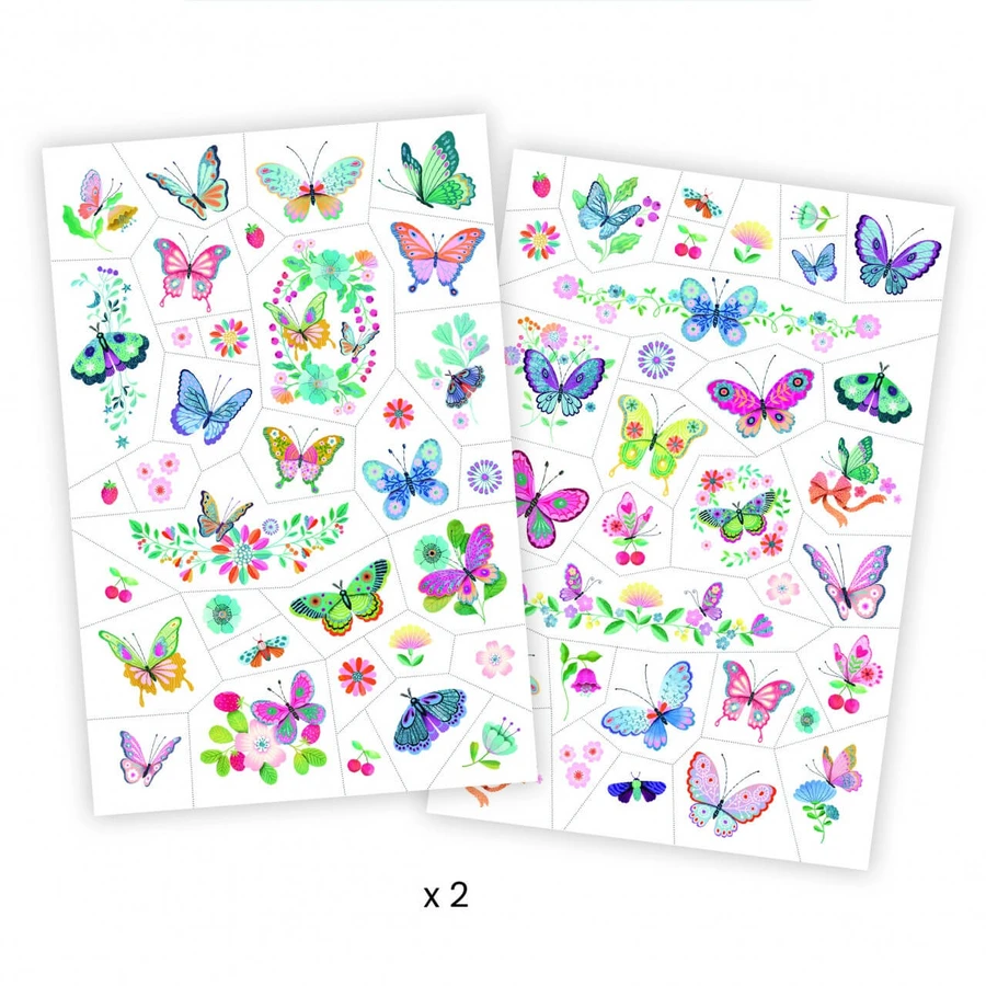 Vlinders en glittertattoos, Djeco