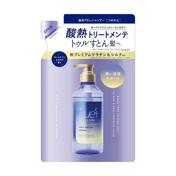 Truest by S Free Acid & Heat Care Shampoo, aufbauendes Shampoo, Nachfüllpackung, 400 ml
