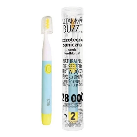 VITAMMY Buzz mentă și lămâie Periuță de dinți sonică universală cu 28.000 micro mișcări, 2 programe de periaj