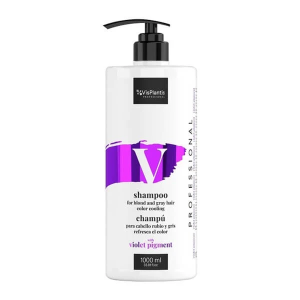 Vis Plantis Professional, farbkühlendes Shampoo für blondes und graues Haar, 1000 ml