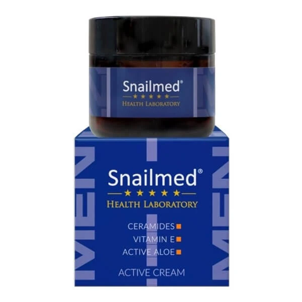 Snailmed, lipoaktive Gesichtscreme für Männer mit Ceramiden, Aloe Vera und Vitamin E, 60 ml