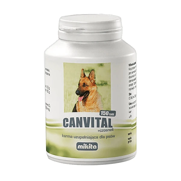 Mikita Canvital + Knoblauch, Ergänzungsfuttermittel für Hunde, Tabletten, 150 Stück