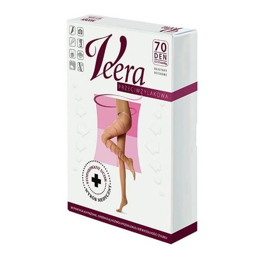 Veera Przeciwżylakowa, dresuri, 70 DEN, natural, mărimea 3/L
