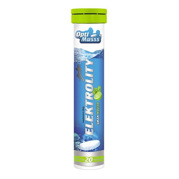 OptiMusss Elektrolyte, Brausetabletten, Mojito-Geschmack, 20 Stück