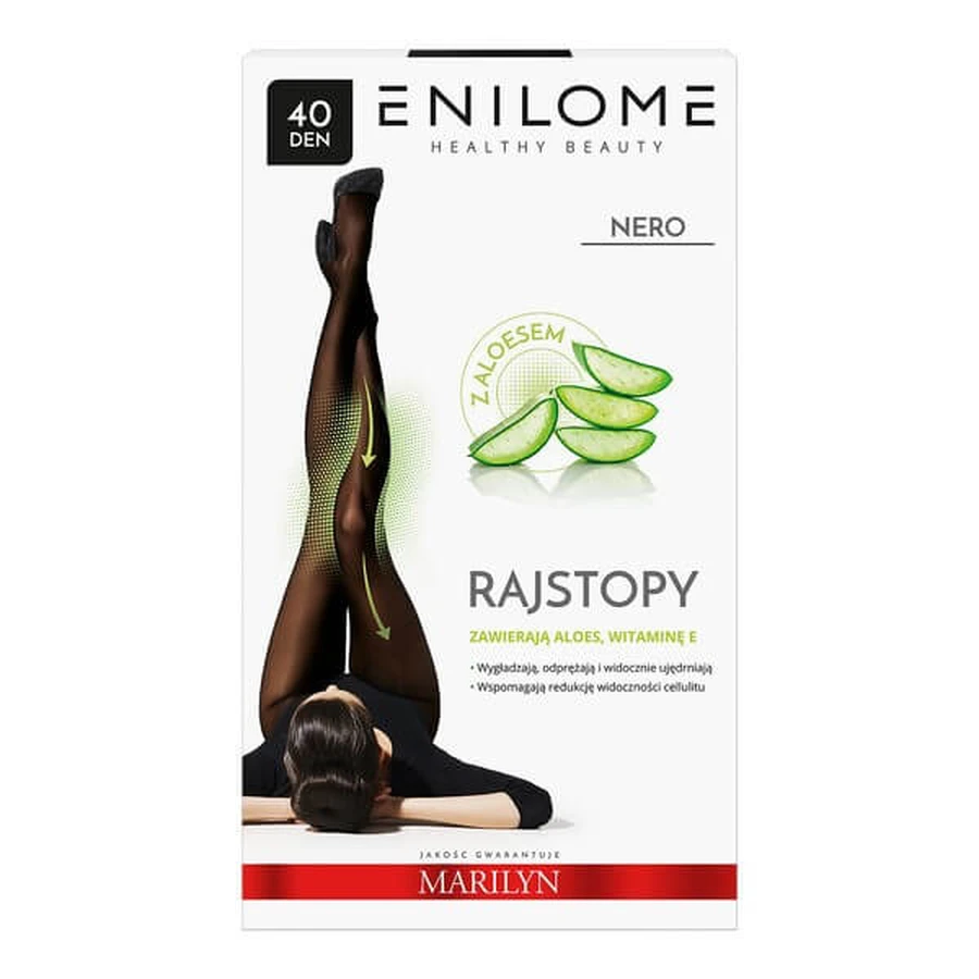 Enilome Healthy Beauty Aloe, halbmatte Strumpfhose, Farbe Nero, Größe S, 40 DEN