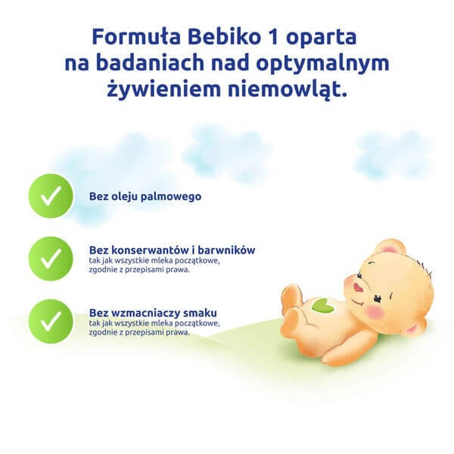 Bebiko 1 nutriFLOR Expert, lait infantile pour bébés dès la naissance, poudre, 550 g