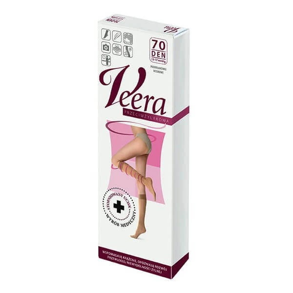Veera, Krampfaderstrümpfe, 70 DEN, naturfarben, Größe 1/2
