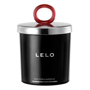 Lumânare de masaj LELO Flickering Touch, lumânare de masaj parfumată cu piper negru și rodie, 150 g