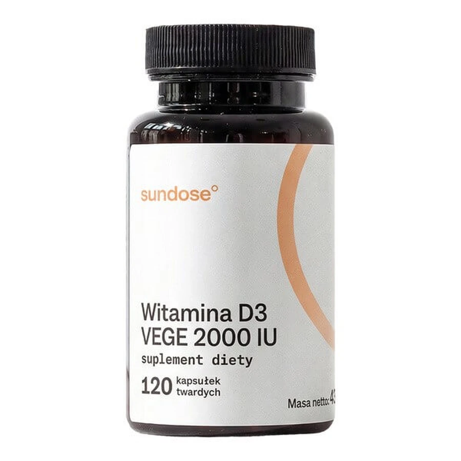 Sundose Witamina D3 Vege 2000 IU, kapsułki twarde, 120 szt.: ceny i cechy