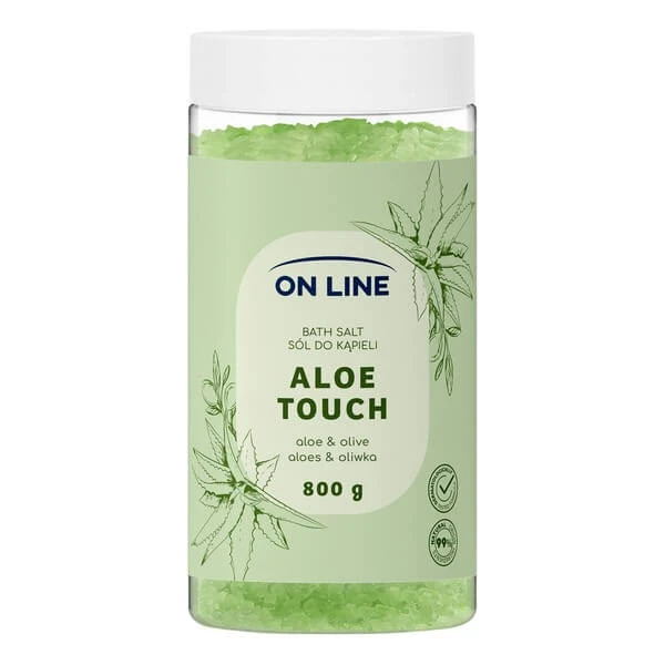 On Line Aloe Touch, Badesalz mit Aloe vera und Olivenöl, 800 g
