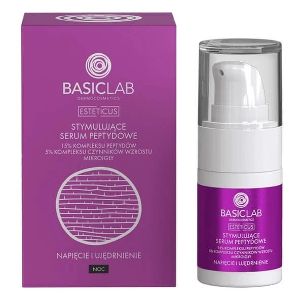 BasicLab Esteticus, Peptid-Gesichtsserum für nächtliche Anspannung und Straffung, 15 ml