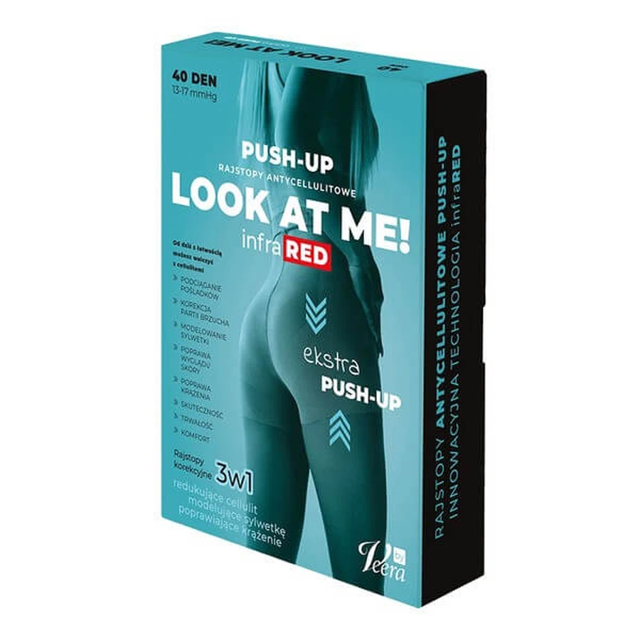 Look At Me! by Veera, medias Push-Up anticelulíticas, 40 DEN, color carne, talla XXL