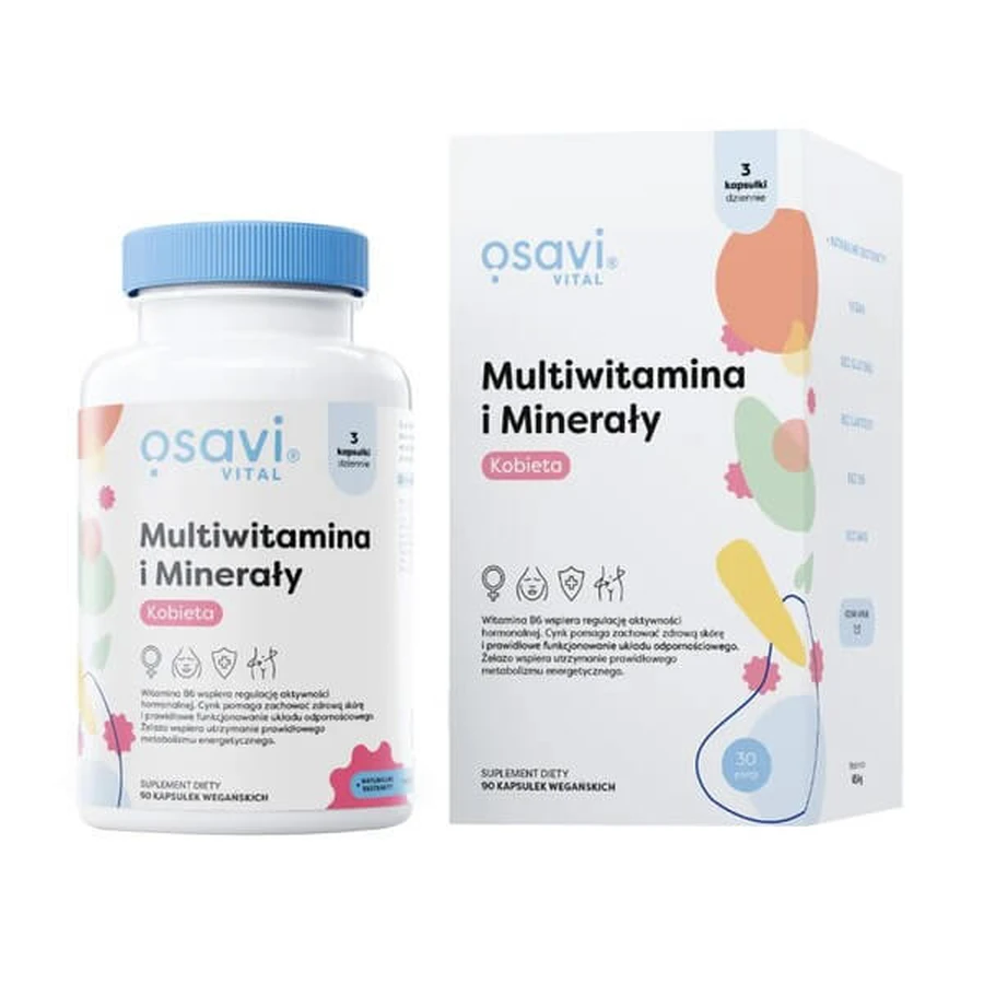 Osavi Multivitamine en Mineralen Vrouw, harde capsules, 90 stuks.