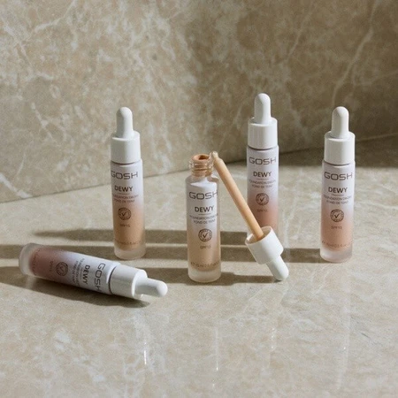 Gosh Dewy Foundation Drops, verhelderende foundationdruppels SPF 15, 006 Medium, 12 ml