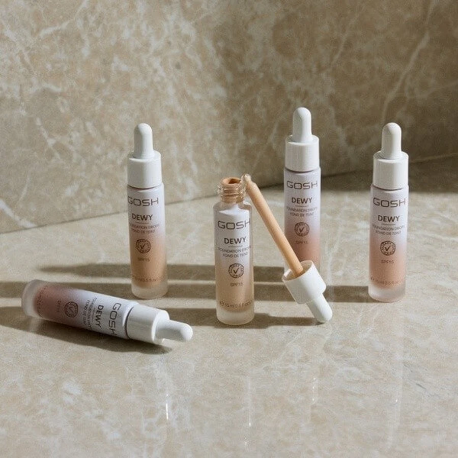 Gosh Dewy Foundation Drops, verhelderende foundationdruppels SPF 15, 006 Medium, 12 ml