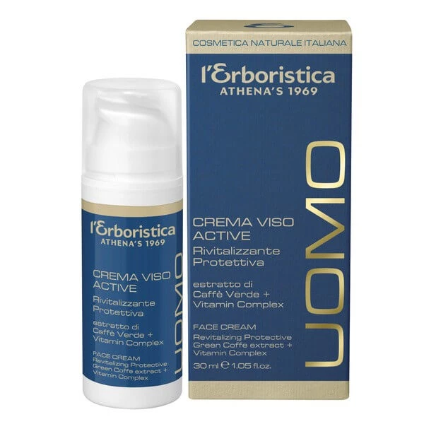L'Erboristica Uomo Active, revitalisierende und schützende Gesichtscreme für Männer, 30 ml