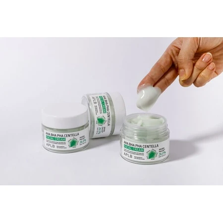 APLB AHA BHA PHA Centella Facial Cream, cremă de față exfoliantă și calmantă cu acizi și Centella Asiatica, 55 ml