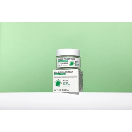 APLB AHA BHA PHA Centella Facial Cream, cremă de față exfoliantă și calmantă cu acizi și Centella Asiatica, 55 ml