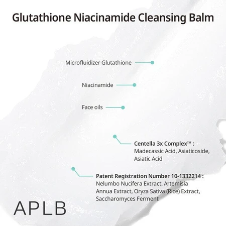 APLB Glutathione Niacinamide Cleansing Balm, baume démaquillant au glutathion et à la niacinamide, 80 ml