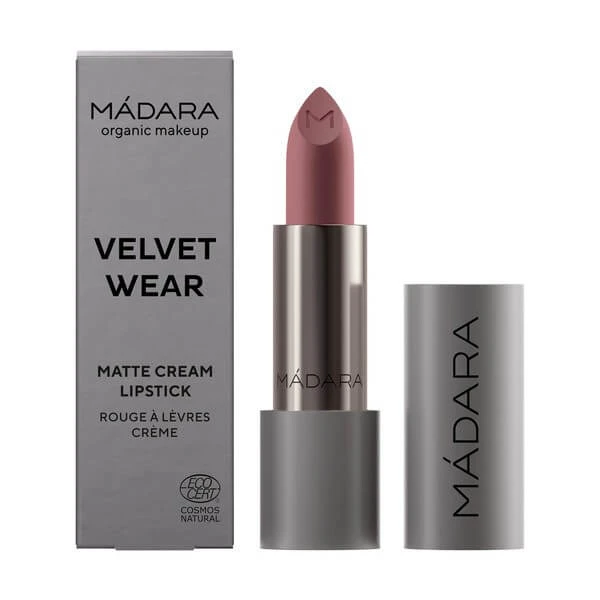 Madara Velvet Matte Cream Lipstick, matter Lippenstift mit satiniertem Finish, Cool Nude, 3,8 g