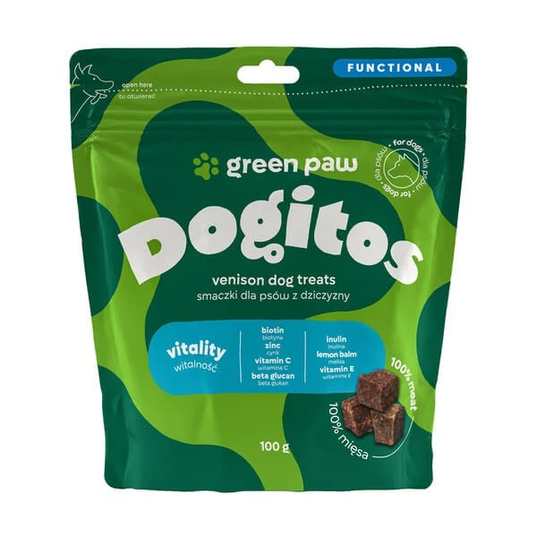 Green Paw Dogitos Vitality, Leckerli vom Wild für Hunde, 100 g
