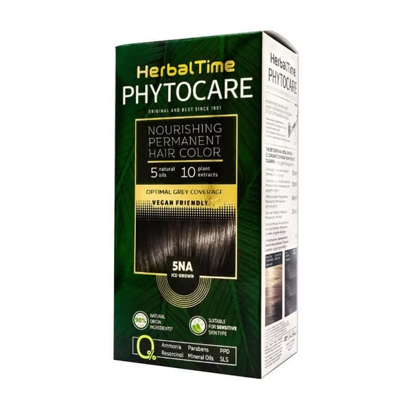Herbal Time Phytocare, Haarfärbemittel 5NA, eisbraun, 130 ml