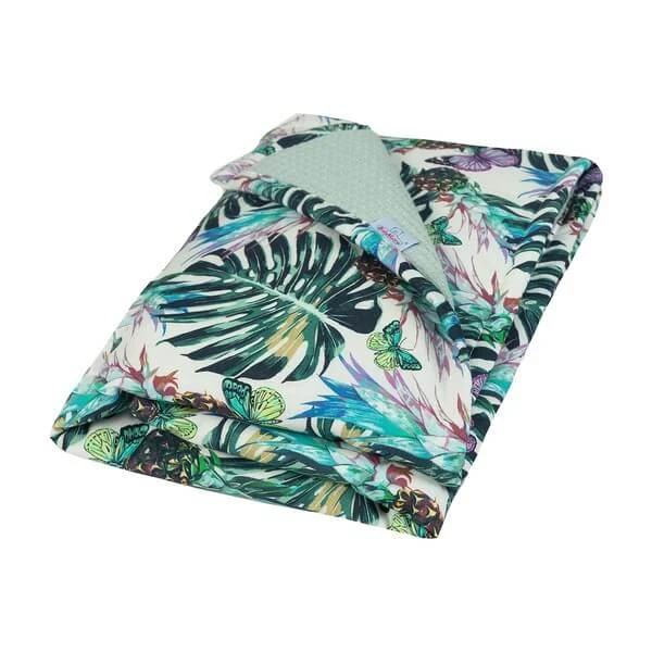 Babymatex Prestige, doppelseitige Baumwolldecke, Muster: Palme, 75 cm x 100 cm, 1 Stück