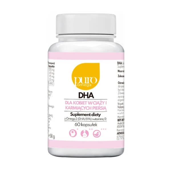 Puro Omega Omega-3 DHA für schwangere und stillende Frauen, Kapseln, 60 Stück