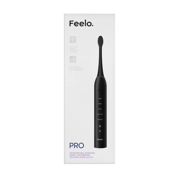 Feelo Pro, Schallzahnbürste schwarz mit Etui, 1 Stk