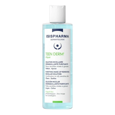 ISISPHARMA TEEN DERM AQUA, micellar water for cleansing oily, acne-prone skin, 400ML