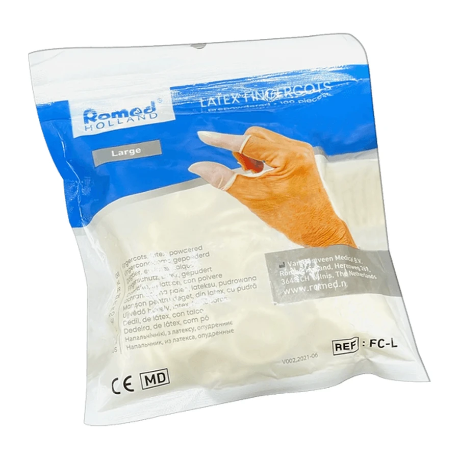 Romed, latex veiligheidsneusjes, maat M, 100 stuks.