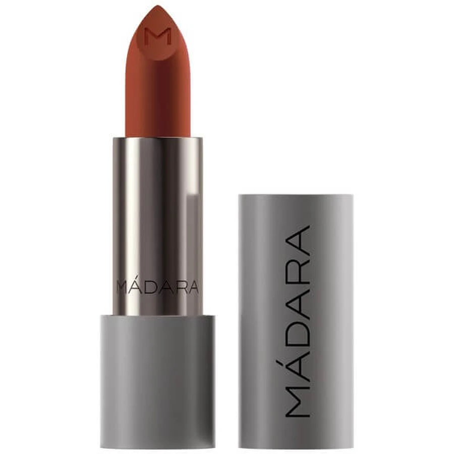 Madara Velvet Matte Cream Lipstick, barra de labios mate con acabado satinado, Magma, 3,8 g