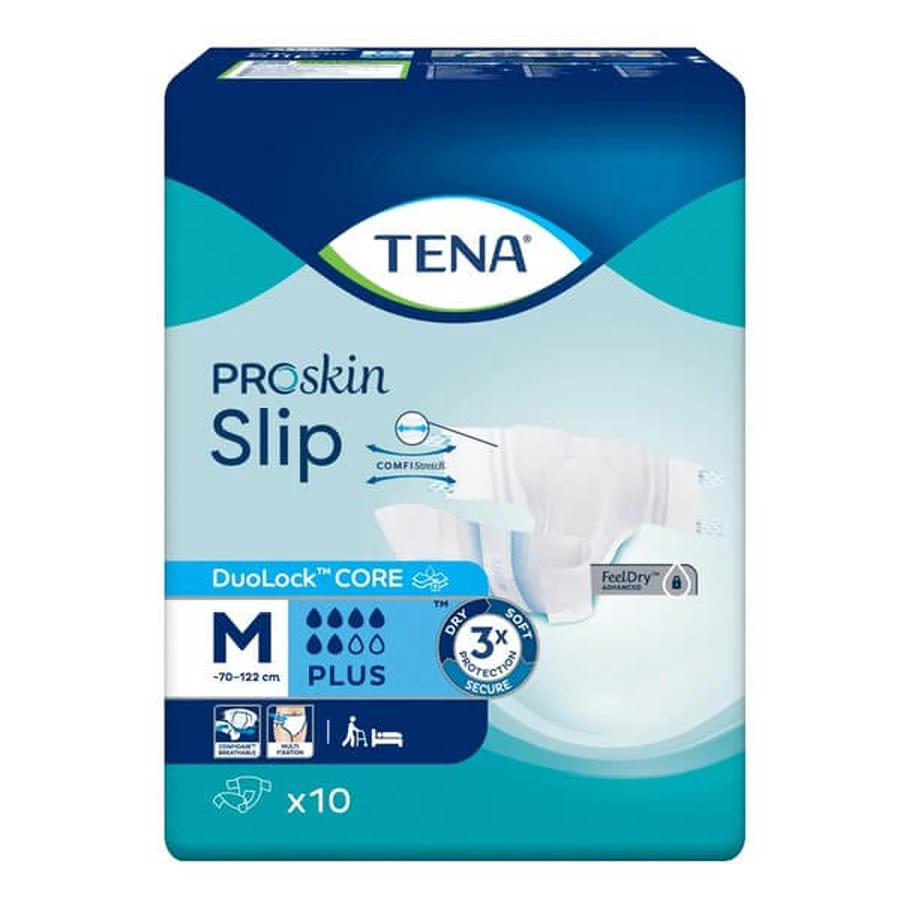 TENA Slip ProSkin Plus, scutece, mărimea M, 10 buc.