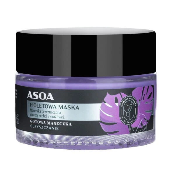 Asoa, lila Maske für trockene und empfindliche Haut, 50 ml