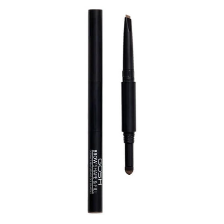 Gosh, Shape &amp; Fill, filler pentru sprâncene 2 în 1, 002 Grey Brown, 0.5 g