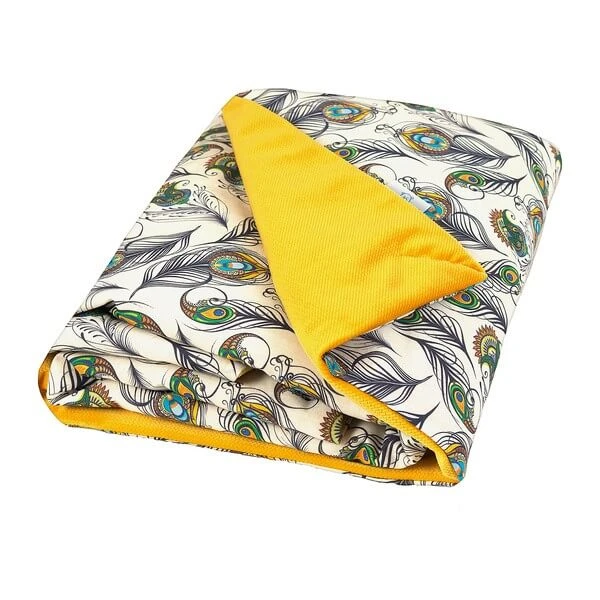 Babymatex Velvet, Baumwoll-Satin-Decke, 75 cm x 100 cm, Pfauenfeder, 1 Stück