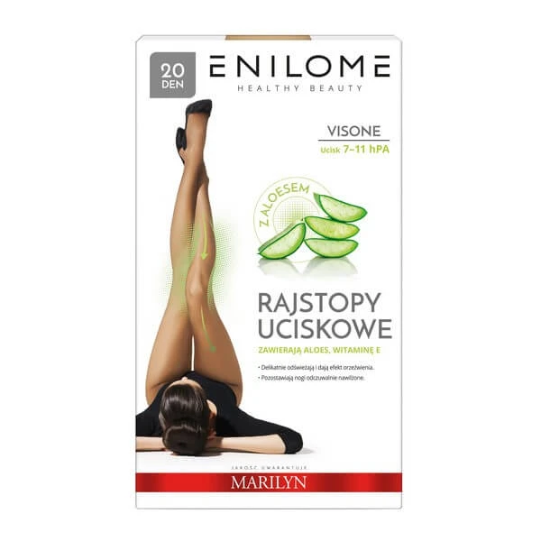 Enilome Healthy Beauty Aloe, Kompressionsstrumpfhose, semi-matt, Farbe Visone, Größe XL, 20 DEN