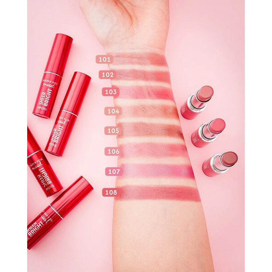 Golden Rose Mood Sheer Bright Lipstick, ruj lucios, 105, 3.3 g