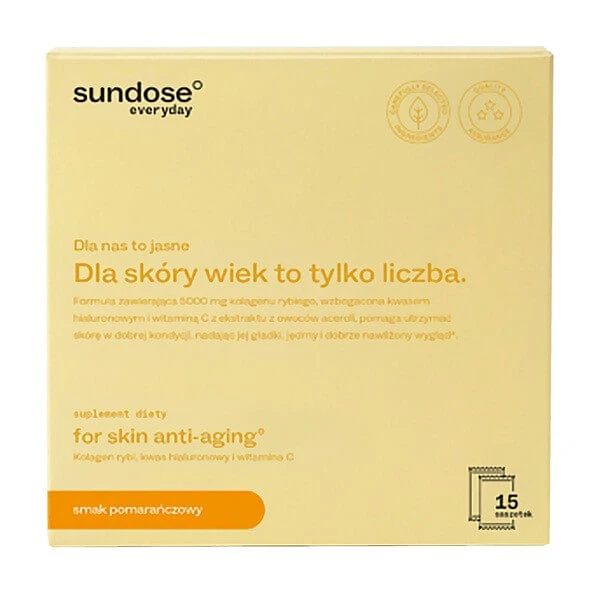 Sundose Everyday For Skin Anti-Aging, Pulverbeutel, Orangengeschmack, 15 Stück