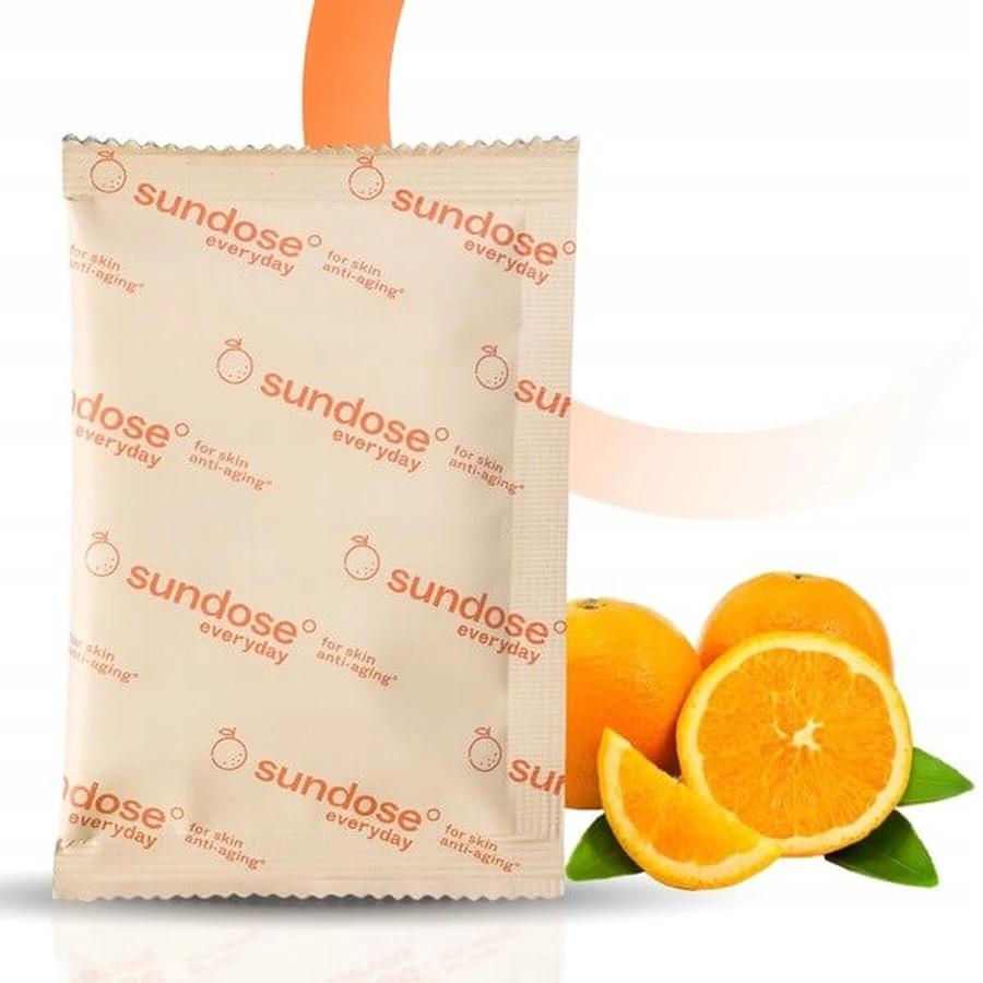 Sundose Everyday For Skin Anti-Aging, powder sachets, orange flavor, 15 pcs.