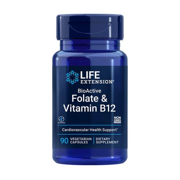 Life Extension BioActive Folate & Vitamin B12, Kapseln, 90 Stück