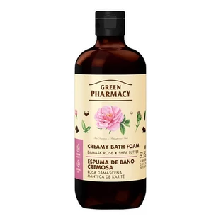 Farmacie verde, trandafir de damasc și unt de shea, spumă de baie cremoasă, 500 ml