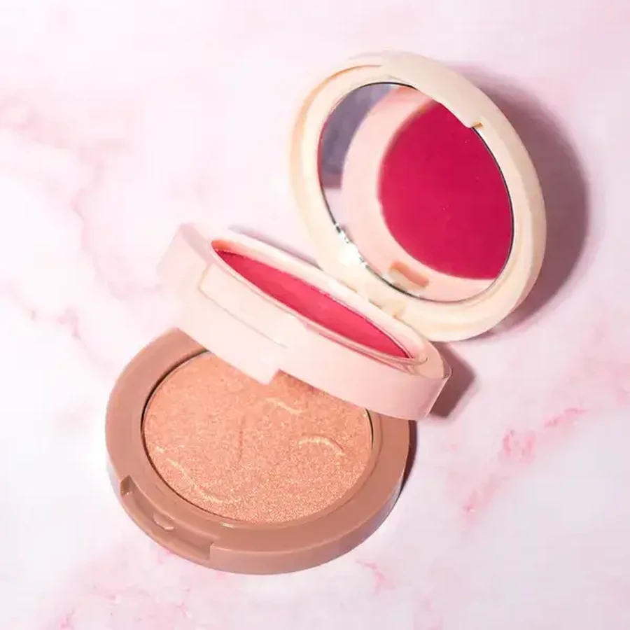 J.Cat Beauty 2 in 1 Piece of Cake Blush + Highlighter, blush e highlighter 2 in 1 105 One in a melon, 12,1 g