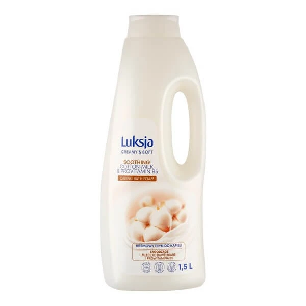 Luxja Creamy & Sofrt, cremige Badelotion, beruhigende Baumwollmilch und Provitamin B5, 1,5 l