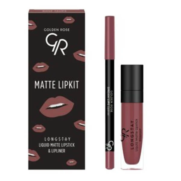 Golden Rose Matte Lipkit, Lippenschminkset, taupe, 7,6 g
